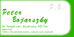 peter bojarszky business card